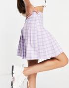 New Look Tennis Skirt In Purple Check