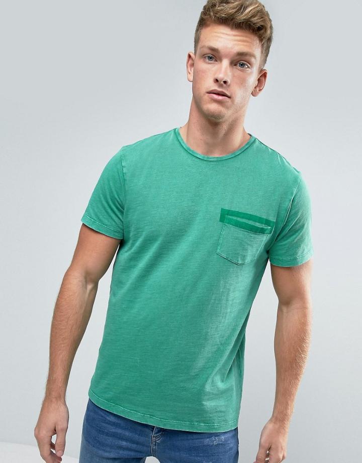 Esprit T-shirt With Patch Pocket - Green