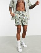 Jack & Jones Originals Two-piece Shorts In Green Floral Print