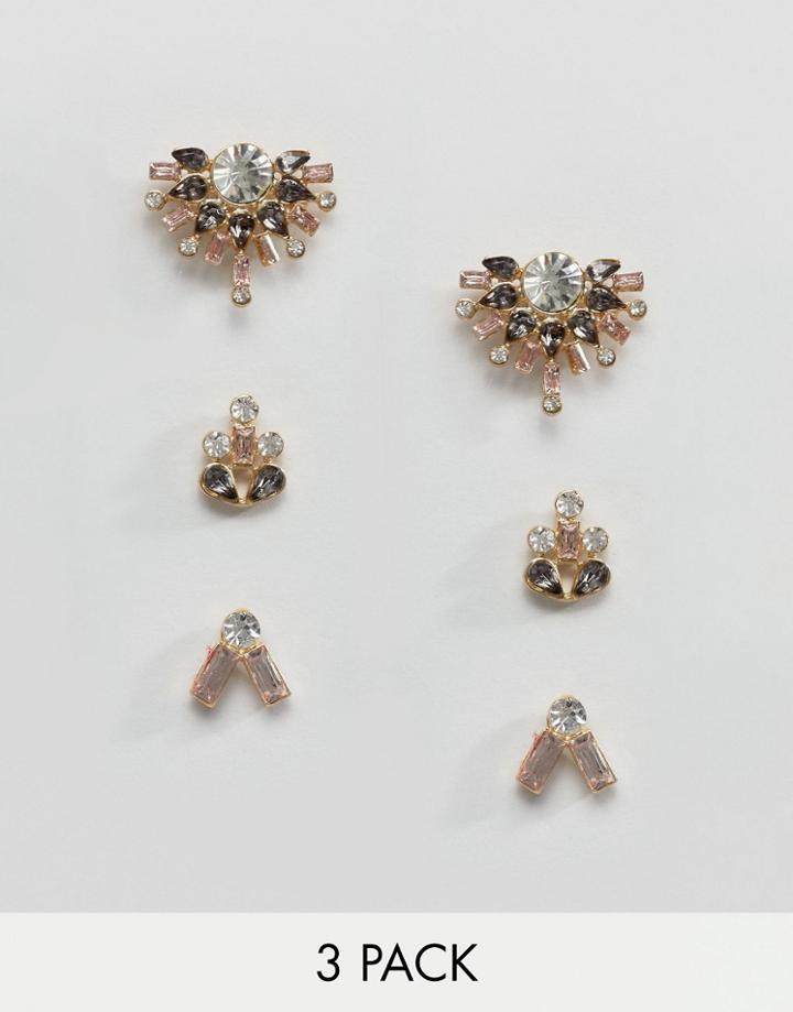 Johnny Loves Rosie Multi Pack Earrings - Pink