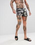 Oiler & Boiler Chevy Swim Shorts In Daisy Print - Black