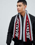 Hype Scarf With Logo In Gray - Gray