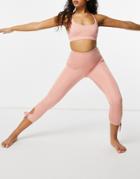 South Beach Yoga Leggings With Tie Detail In Rose Pink