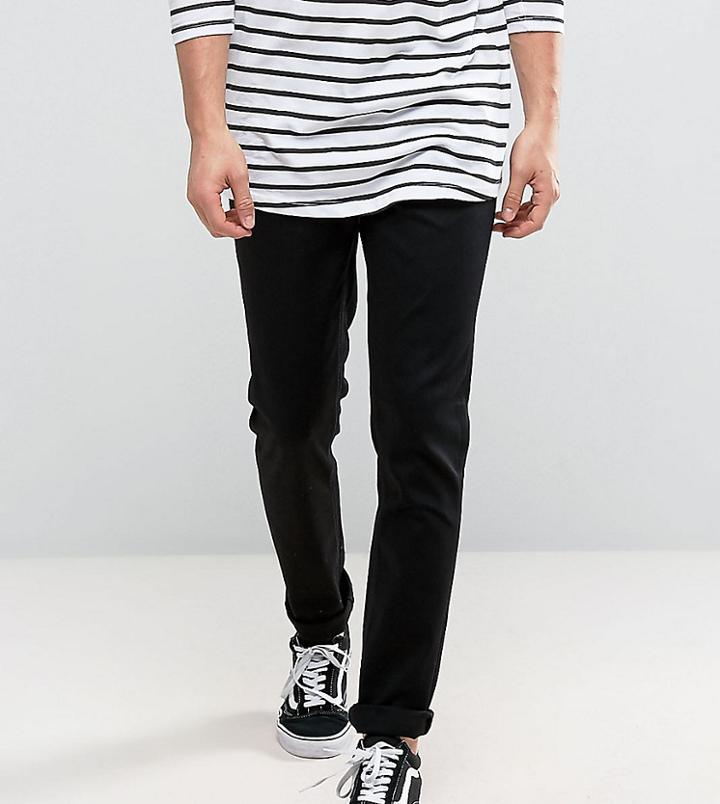 Nudie Jeans Tall Lean Dean Slim Tapered Fit Dry Cold Black - Black