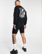 Asos Design Oversized Sweatshirt With Nfl Back Print In Black