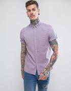 Asos Regular Fit Denim Shirt In Lilac - Purple