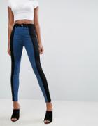 Asos 'sculpt Me' Premium Jeans In Two Tone Panels - Multi