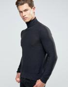 Boss Orange By Hugo Boss Akrol Roll Neck Sweater Slim Fine Knit - Gray