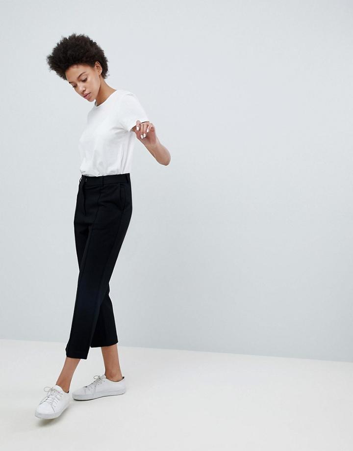 Weekday Jersey Tapered Pants - Black