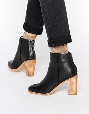 Asos Education Leather Ankle Boots - Black