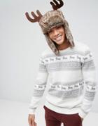 Selected Homme Knitted Holidays Sweater In 100% Cotton - White