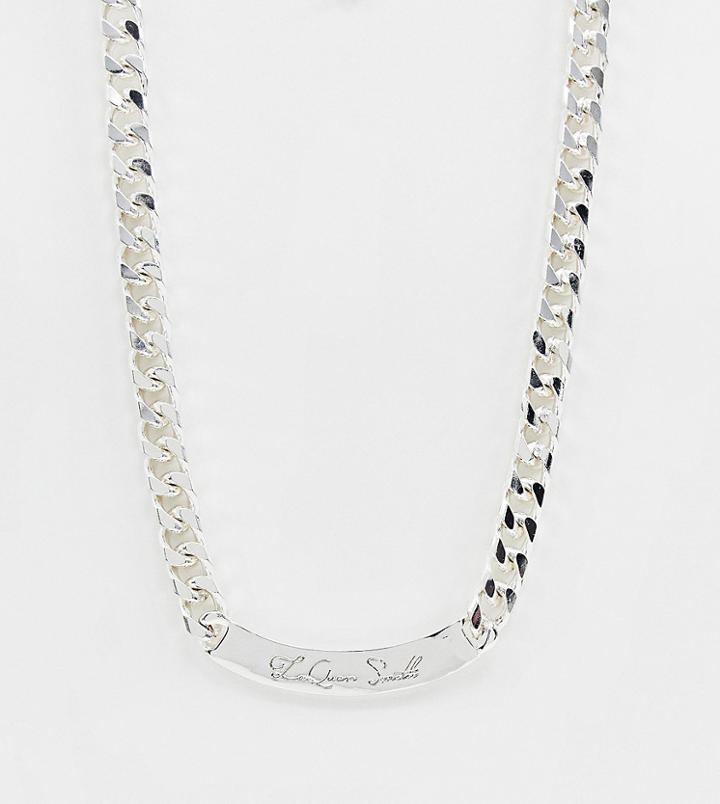 Asos Design X Laquan Smith Chain Id Necklace - Silver