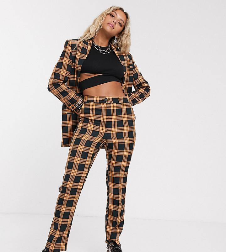 Collusion Check Peg Pants With Print
