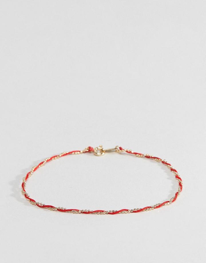 Designb Sterling Silver Gold Plated Silk Twist Bracelet - Gold