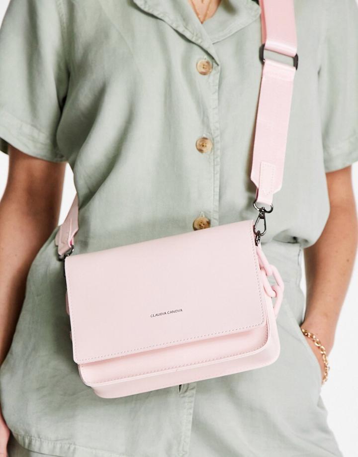 Claudia Canova Cross Body Grab Bag With Chunky Chain In Pink