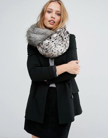 Alice Hannah Patchwork Infinity Scarf - Gray
