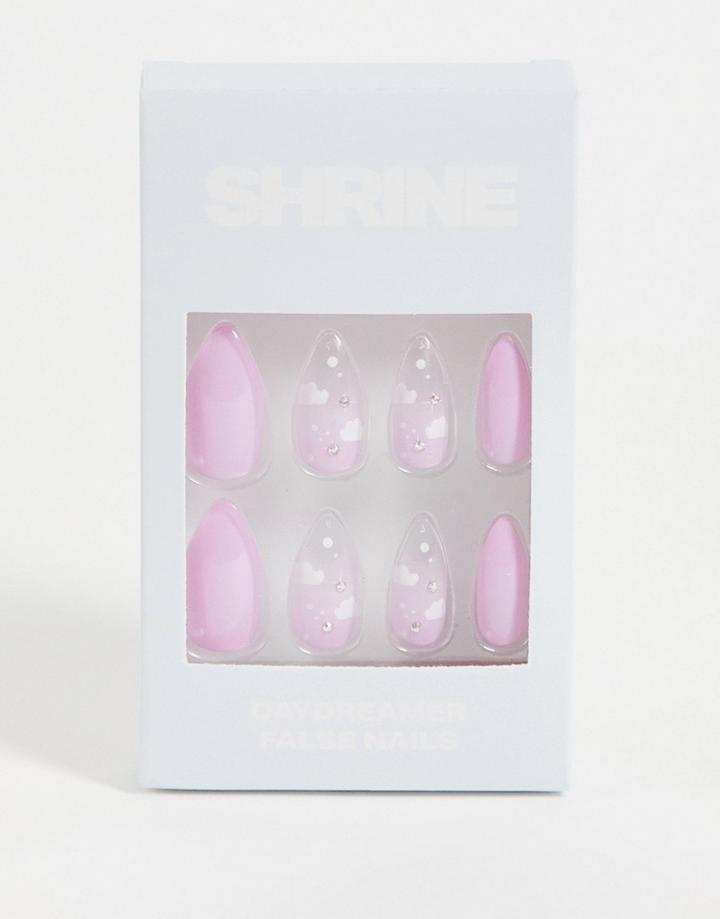 Shrine Pastel Clouds False Nails-purple