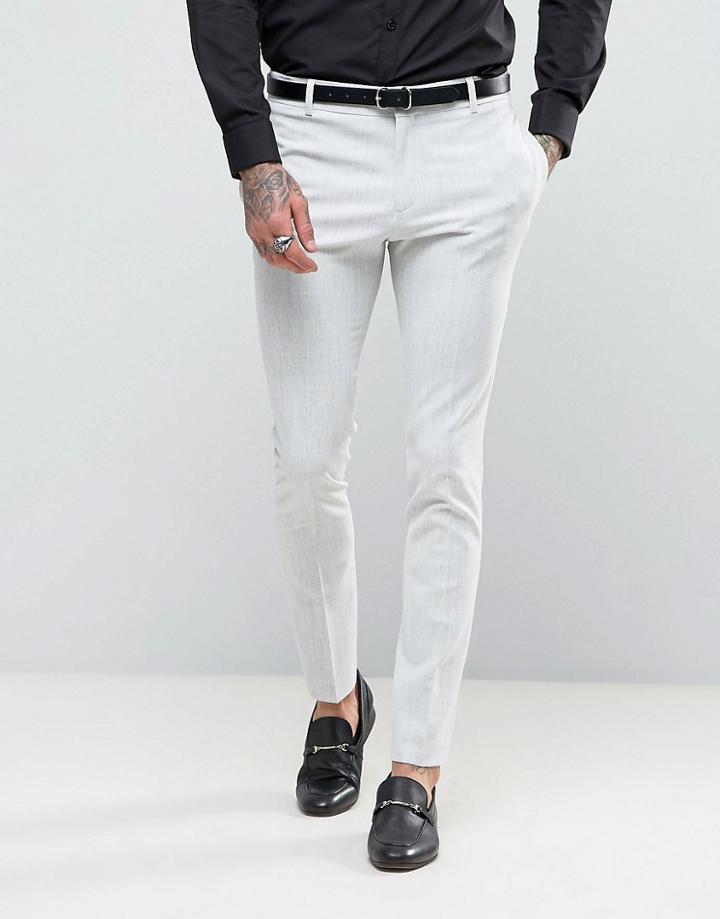 Religion Super Skinny Suit Pants In Pale Gray - Gray