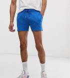 Asos Design Tall Jersey Skinny Shorts In Super Short Length In Bright Navy-blue