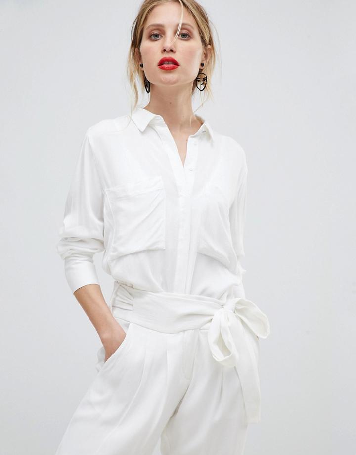 Mango Pocket Detail Shirt - White
