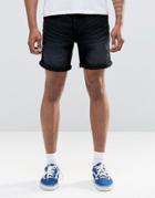 Only & Sons Denim Short In Black - Black