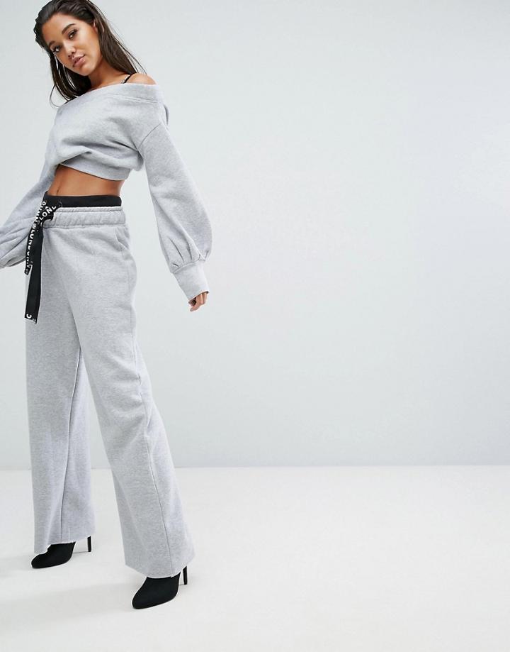 Missguided Londunn Wide Leg Jogger - Gray