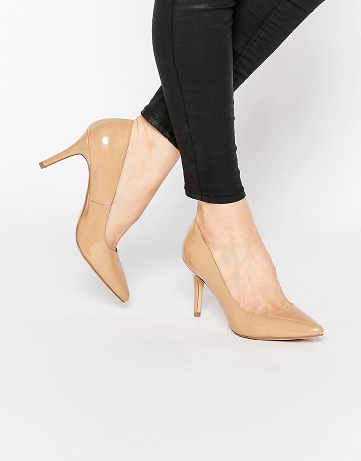New Look Patent Heeled Court Shoe - Tan
