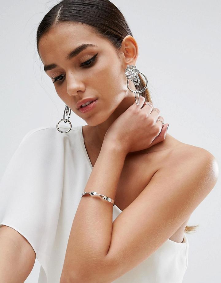 Asos Chandelier Circle Earrings - Clear