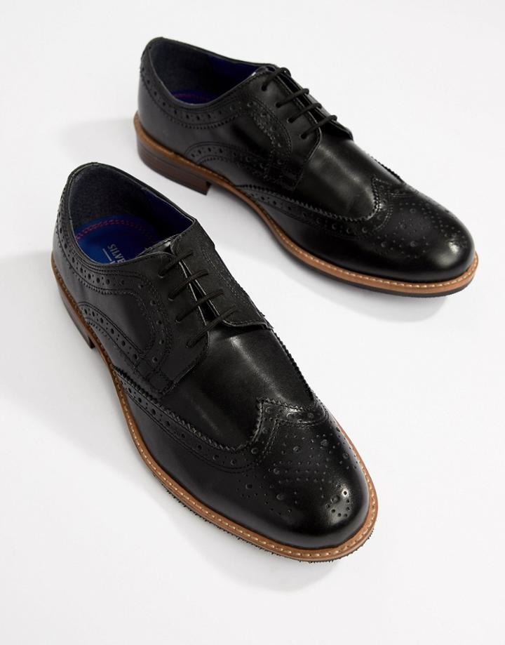Silver Street Smart Brogues In Black - Black