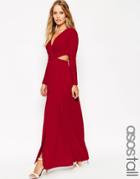 Asos Tall Drape Plunge Maxi Dress - Gray