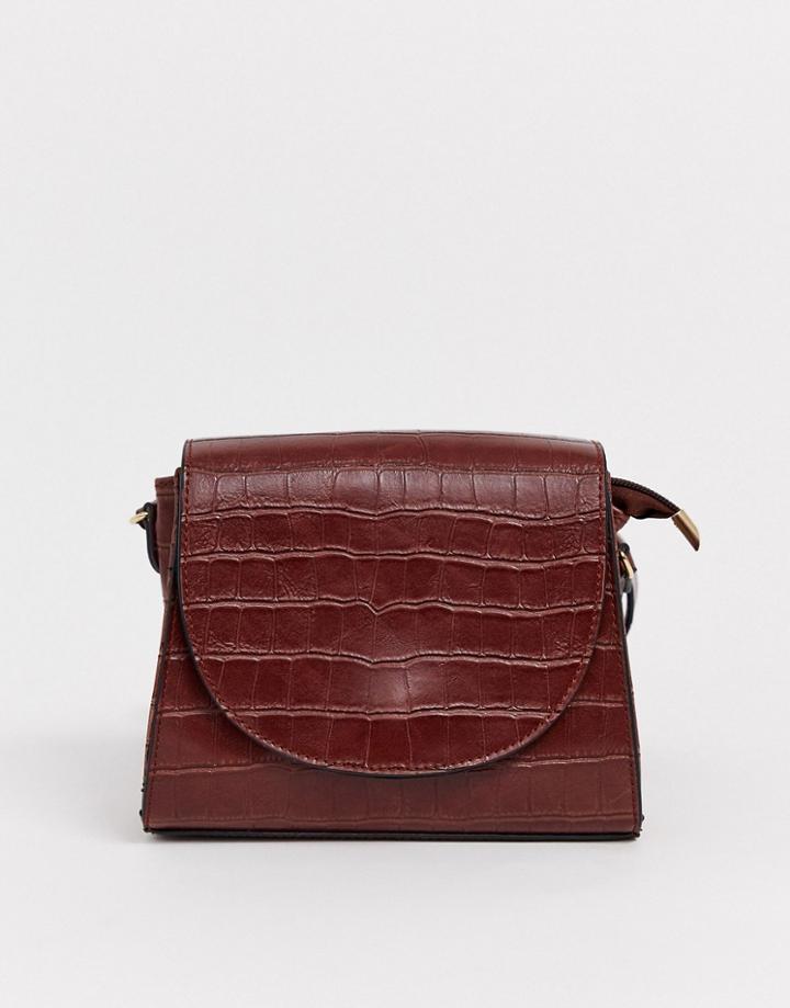 Glamorous Mock Croc Brown Cross Body