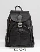 Reclaimed Vintage Soft Leather Backpack - Black