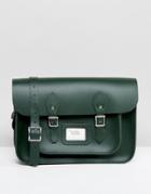 The Leather Satchel Company 14 Inch Classic Satchel - Green
