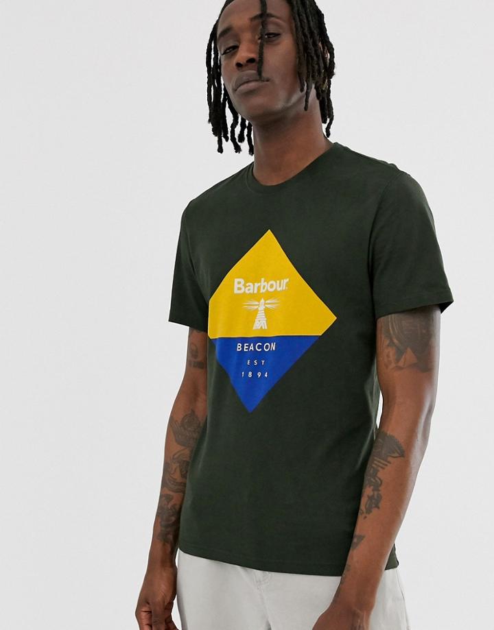 Barbour Beacon Diamond Logo T-shirt In Olive