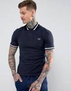 Fred Perry Reissues Tipped Polo Shirt In Navy - Navy