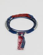 Classics 77 Red Fabric Bracelet With Paisley Print - Red