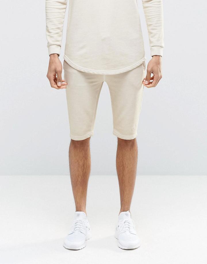 Siksilk Slouch Shorts In Over Dye - Stone