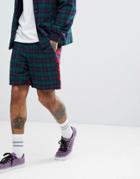 Asos Design Two-piece Slim Shorter Shorts In Half And Half Check - Green