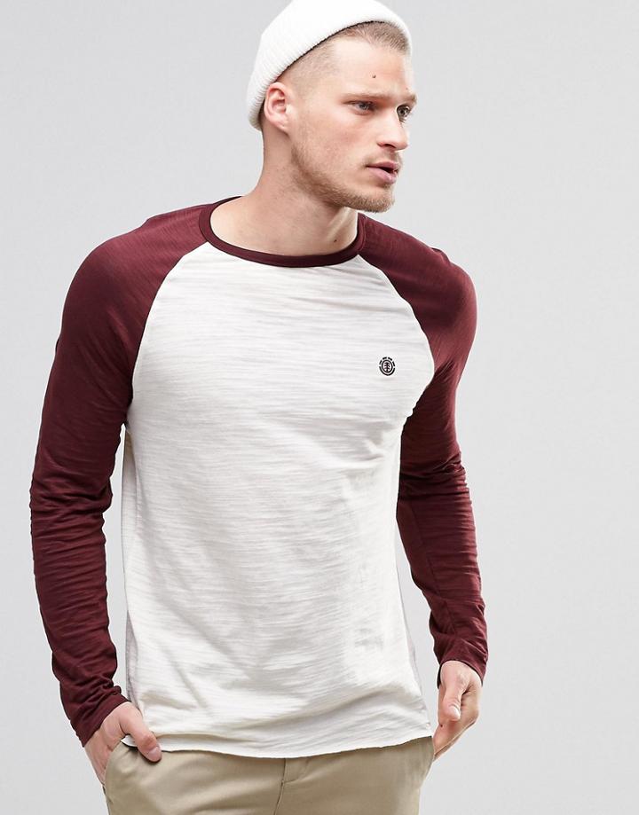 Element Blunt Baseball Top Napa Red Long Sleeve - Red