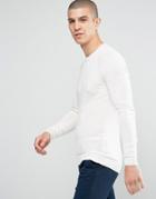 Asos Muscle Fit Crew Neck Sweater - White