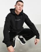 Night Addict Impressionable Front Embroidery Hoodie In Black With Removable Bar