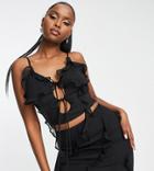 Asyou Frill Edge Cami Top In Black - Part Of A Set