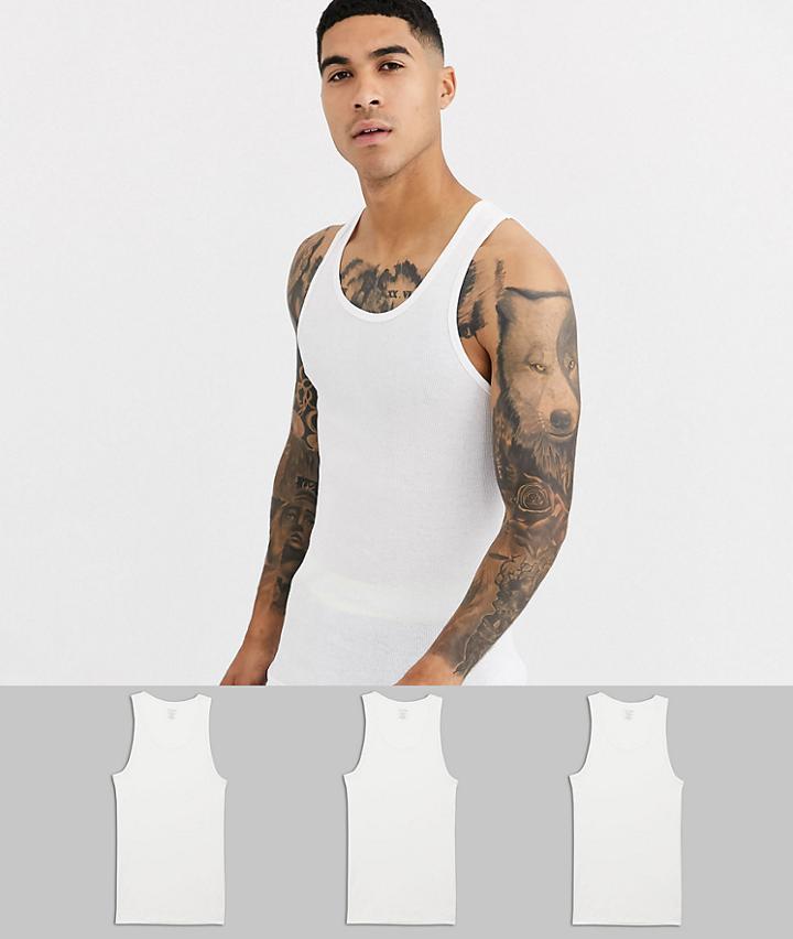 Calvin Klein 3 Pack Tanks In White