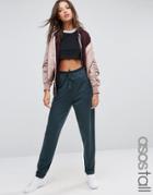 Asos Tall Washed Joggers With Luxe Elastic Waist - Green