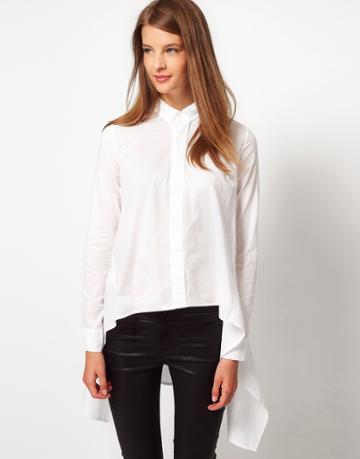 Jnby Shirt With Drape Sides - White