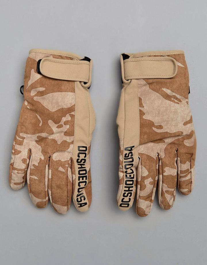 Dc Shoes Snow Deadeye Gloves In Camo - Stone