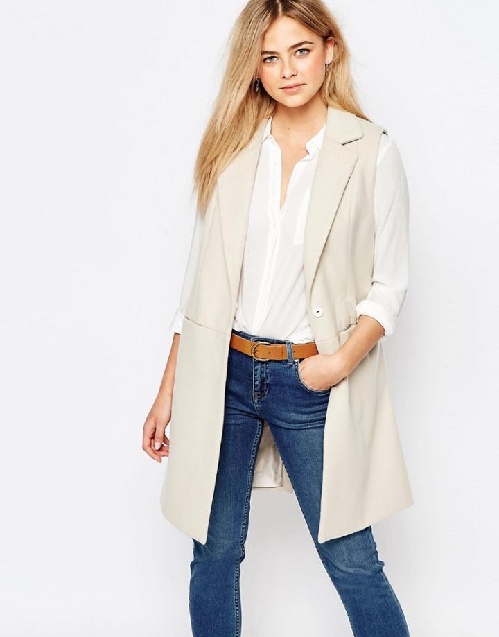 Oasis Premium Sleeveless Coat - Natural