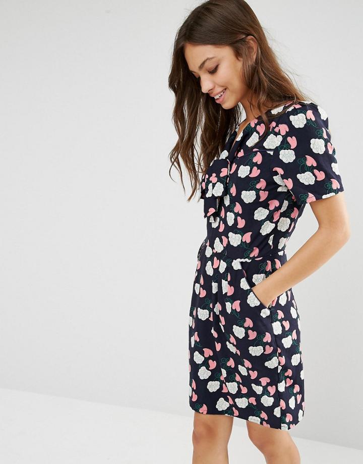 Trollied Dolly It's Bowtime Dress - Navy