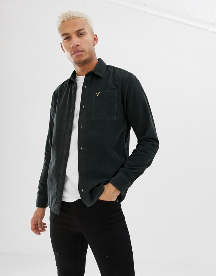 Voi Jeans Shirt In Green Corduroy