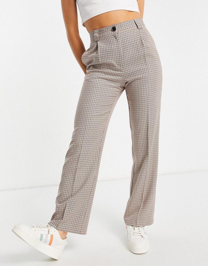 Miss Selfridge Dad Pant In Pink Check